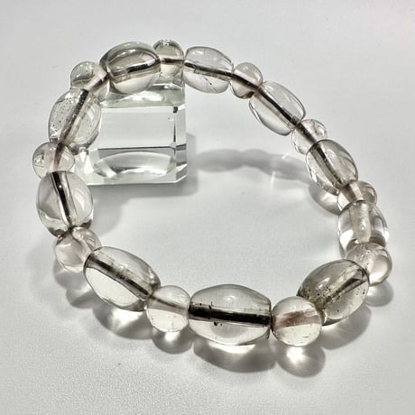 ガウリシャンカール産"手磨き加工"天然ヒマラヤスモーキークォーツ デザインブレスレット/Gaurishankar SmokyQuartz Design Bracelet