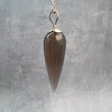 【ガウリシャンカール産】天然ヒマラヤスモーキークォーツ"手磨き加工"ペンダント/ペンデュラム/Gauri Shankar Himalayan Smoky Quartz pendant Pendulum