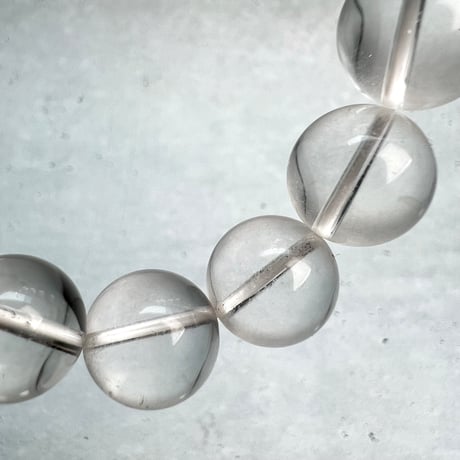 【カイラス産】"手磨き"天然ヒマラヤ水晶ブレスレット12mm内径16cm/Kailash Himalayan Quartz Bracelet
