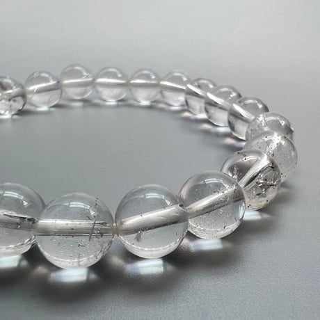 【カイラス産】"手磨き加工"天然ヒマラヤ水晶ブレスレット(8mm内径15cm)/Kailash Himalayan Quartz Bracelet