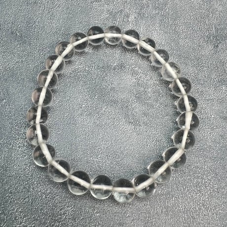 【ガネッシュヒマール産】"手磨き"天然ヒマラヤ水晶ブレスレット8mm内径17cm/Ganesh Himal Himalayan Quartz Bracelet