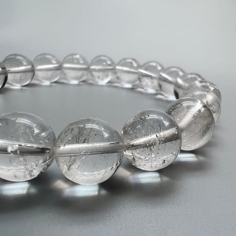 【カイラス産】"手磨き加工"天然ヒマラヤ水晶ブレスレット(10mm内径17cm)②/Kailash Himalayan Quartz Bracelet