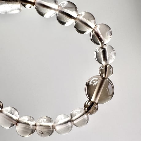 ガウリシャンカール産"手磨き加工"天然ヒマラヤスモーキークォーツ デザインブレスレット⑦ Gaurishankar SmokyQuartz Design Bracelet