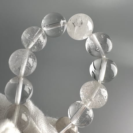 【カイラス産】"手磨き"天然ヒマラヤ水晶ブレスレット/Kailash Himalayan Quartz Bracelet