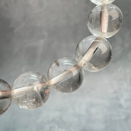 【ガネッシュヒマール産】天然ヒマラヤ水晶ブレスレット8mm内径15cm②/Ganesh Himal Himalayan Quartz Bracelet