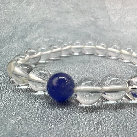 【デザインブレスレット】ガネッシュヒマール産ヒマラヤ水晶×タンザナイトデザインブレスレット②/Ganesh Himal Himalayan Quartz+Tanzanite