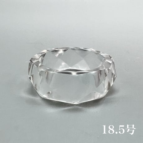 【ガネッシュヒマール産】天然ヒマラヤ水晶ファセットリング(16号〜19.5号) /Ganesh Himal Himalayan Quartz Facet Ring