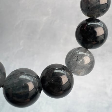 【ガネッシュヒマール産】アクチノライトイン天然ヒマラヤ水晶ブレスレット/Ganesh Himal Actinorite in Himalayan Quartz Bracelet