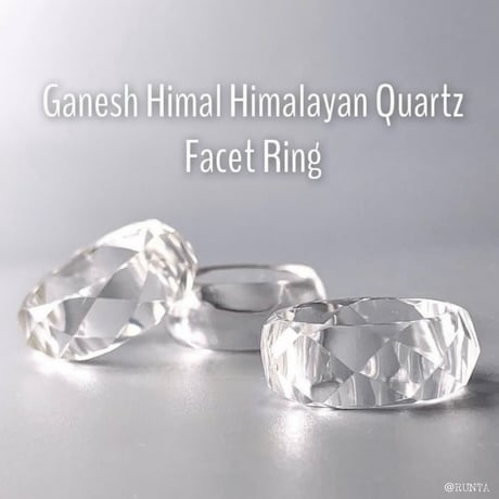 【ガネッシュヒマール産】天然ヒマラヤ水晶ファセットリング(16号〜19.5号) /Ganesh Himal Himalayan Quartz Facet Ring
