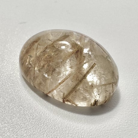 ガネッシュヒマール産アクチノライトインヒマラヤ水晶"手磨き加工"ルース② Ganesh Himal Actinolite in Himalayan Quartz Loose