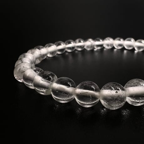 【アンナプルナ産】"手磨き加工"天然ヒマラヤ水晶ブレスレット6mm内径16.5cm/Annapurna Himalayan Quartz  Bracelet