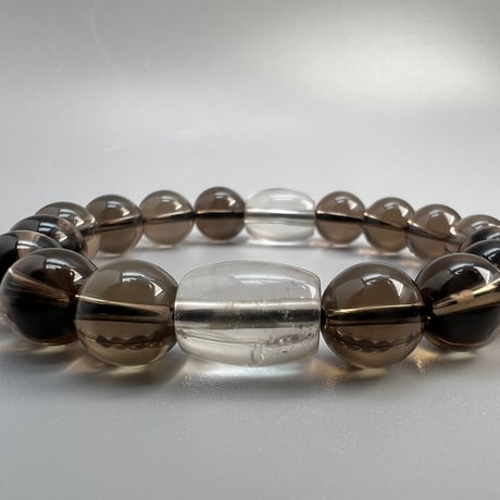 【ガウリシャンカール産】天然ヒマラヤスモーキークォーツ デザインブレスレット/Gaurishankar SmokyQuartz Design Bracelet