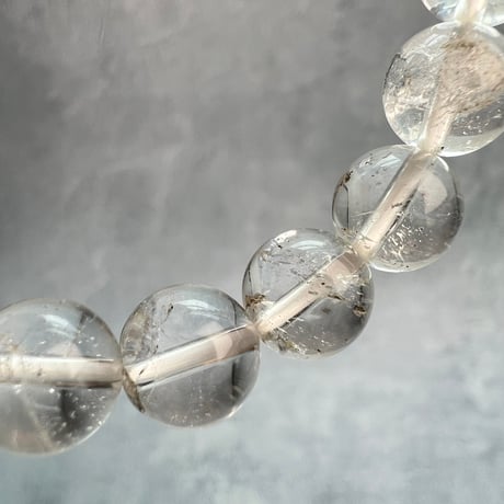 【ガネッシュヒマール産】天然ヒマラヤ水晶ブレスレット8mm内径15cm②/Ganesh Himal Himalayan Quartz Bracelet