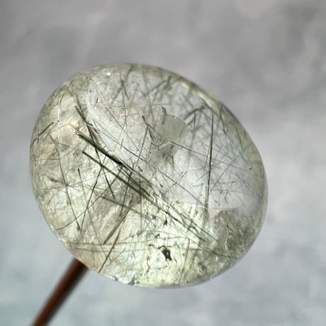 【ガネッシュヒマール産】アクチノライトイン天然ヒマラヤ水晶 タイヤ型ビーズ③/Ganesh Himal Actinolite in Himalayan Quartz Tire beads