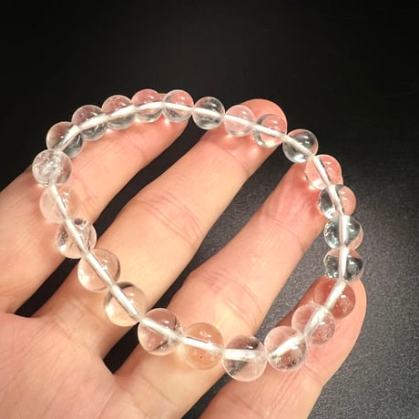 【アンナプルナ産】"手磨き加工"天然ヒマラヤ水晶ブレスレット②8mm内径16cm/Annapurna Himalayan Quartz  Bracelet