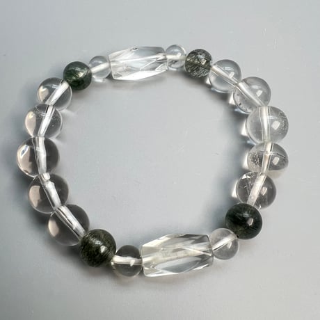 【デザインブレスレット】カイラス×ガネッシュヒマール天然ヒマラヤ水晶デザインブレスレット/Kailash×Ganesh Himal Himalayan Quartz Design Bracelet
