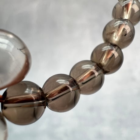 【ガウリシャンカール産】天然ヒマラヤスモーキークォーツ"ハート"デザインブレスレット/GauriShankar Himalayan Smoky Quartz "Heart"Bracelet