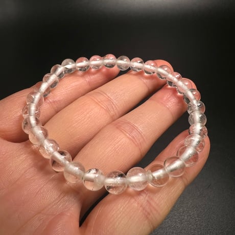 【アンナプルナ産】"手磨き加工"天然ヒマラヤ水晶ブレスレット6mm内径17cm/Annapurna Himalayan Quartz  Bracelet