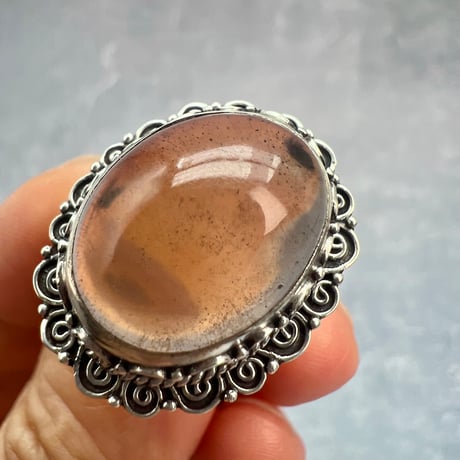 【ガウリシャンカール産】天然ヒマラヤスモーキークォーツ シルバー925デザインリング/GauriShankar Smoky Quartz Silver925 Design Ring