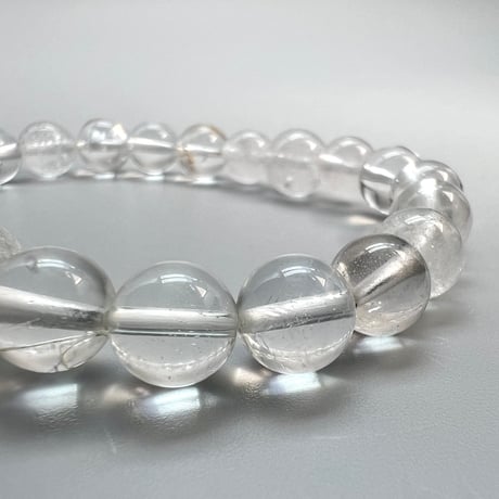 【カイラス産】"手磨き"天然ヒマラヤ水晶デザインブレスレット/Kailash Himalayan Quartz Design Bracelet