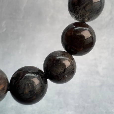 【ガネッシュヒマール産】アクチノライトイン天然ヒマラヤ水晶ブレスレット⑥/Ganesh Himal Actinorite in Himalayan Quartz Bracelet