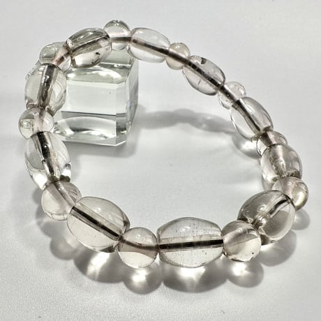 ガウリシャンカール産"手磨き加工"天然ヒマラヤスモーキークォーツ デザインブレスレット/Gaurishankar SmokyQuartz Design Bracelet