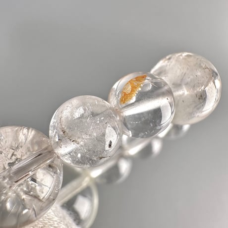 【カイラス産】"手磨き"天然ヒマラヤ水晶 デザインブレスレット/Kailash Himalayan Quartz Design Bracelet
