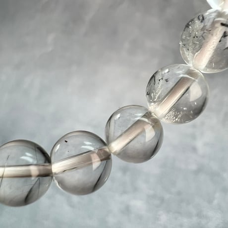 【ガネッシュヒマール産】天然ヒマラヤ水晶ブレスレット8mm内径15cm①/Ganesh Himal Himalayan Quartz Bracelet