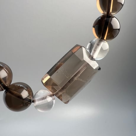 【ガウリシャンカール産】天然ヒマラヤスモーキークォーツ デザインブレスレット/Gaurishankar SmokyQuartz Design Bracelet