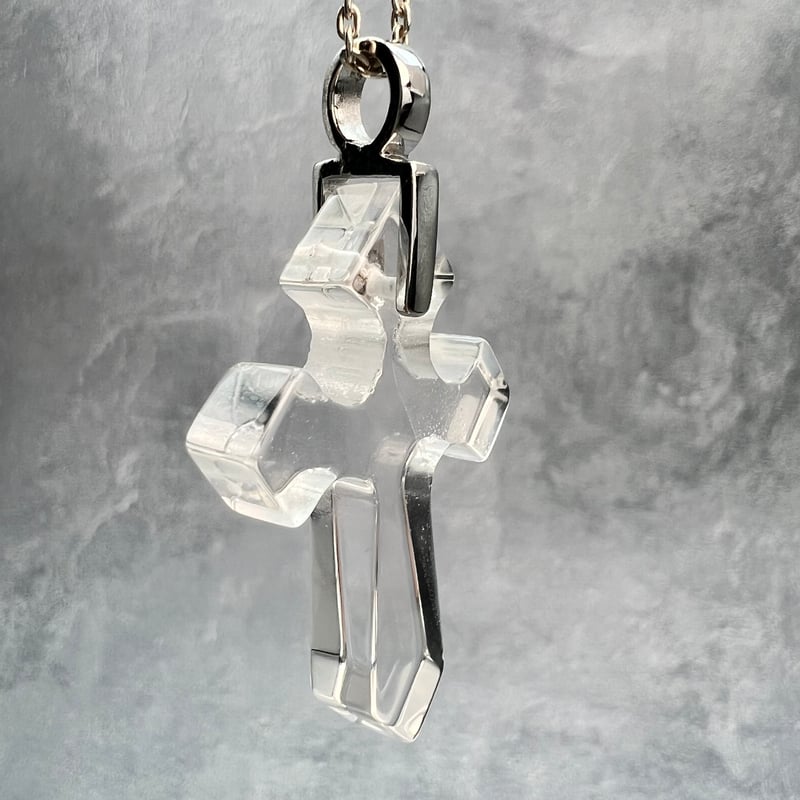 ガネッシュヒマール産】天然ヒマラヤ水晶クロスペンダントトップ⑤