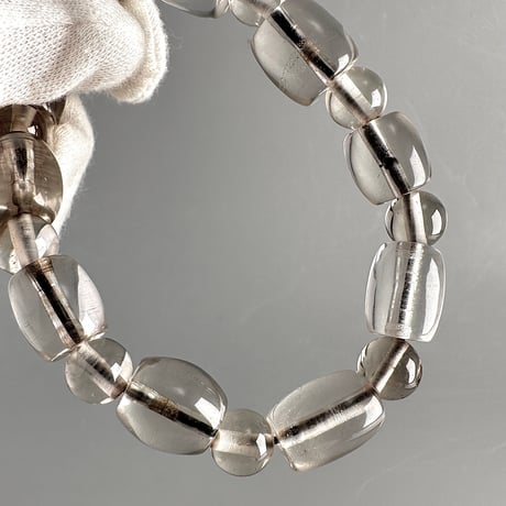 ガウリシャンカール産"手磨き加工"天然ヒマラヤスモーキークォーツ デザインブレスレット Gaurishankar SmokyQuartz Design Bracelet