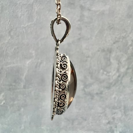 【ガウリシャンカール産】天然ヒマラヤスモーキークォーツ シルバー925ペンダントトップ/GauriShankar Smoky Quartz Silver925 Pendant Top