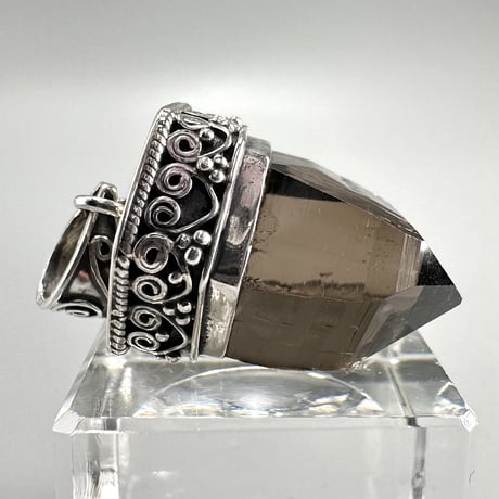【ガウリシャンカール産】天然ヒマラヤスモーキークォーツ シルバー925ペンダントトップ/GauriShankar Himalayan Smoky Quartz S/V925Pendant Top