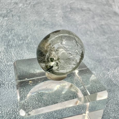 【ガネッシュヒマール産】アクチノライトイン天然ヒマラヤ水晶 タイヤ型ビーズ⑥/Ganesh Himal Actinolite in Himalayan Quartz Tire beads