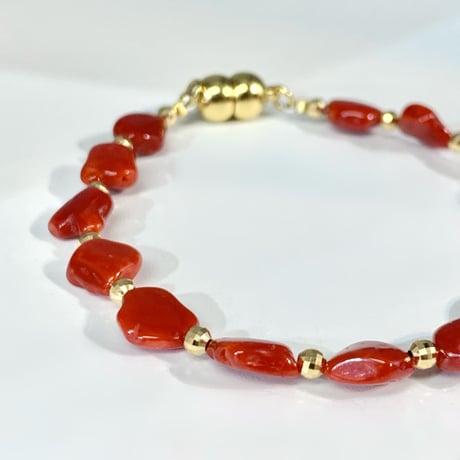 イタリア産赤珊瑚ブレスレット🅱️/Red Coral Bracelet