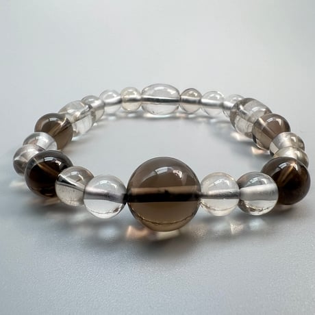 【デザインブレスレット】ガウリシャンカール産天然ヒマラヤスモーキークォーツ/Gaurishankar Smoky Quartz Design Bracelet
