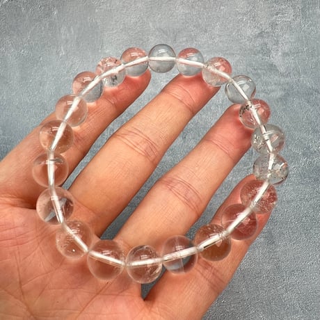 【ガネッシュヒマール産】天然ヒマラヤ水晶ブレスレット10mm内径18.5cm/Ganesh Himal Himalayan Quartz Bracelet