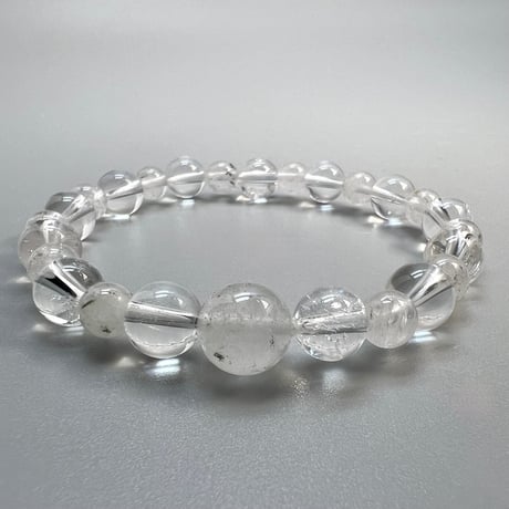 【カイラス産】"手磨き"天然ヒマラヤ水晶デザインブレスレット/Kailash Himalayan Quartz Design Bracelet