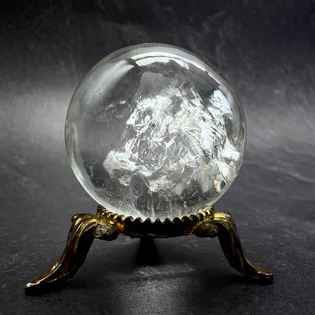 【ガネッシュヒマール産】ナチュラルレインボー天然ヒマラヤ水晶丸玉/Ganesh Himal Natural Rainbow In Himalayan Quartz Sphere