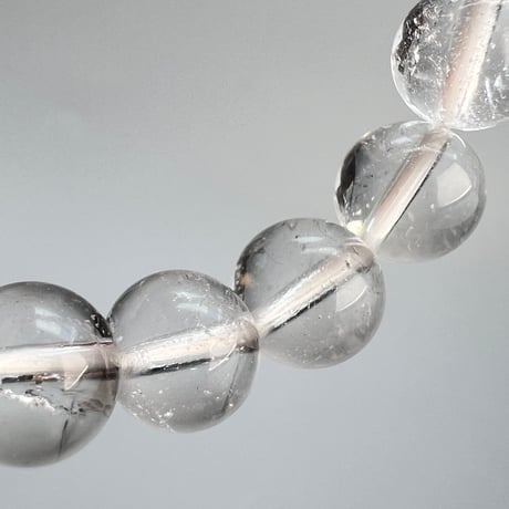 【カイラス産】"手磨き加工"天然ヒマラヤ水晶ブレスレット(8mm内径16cm)/Kailash Himalayan Quartz Bracelet