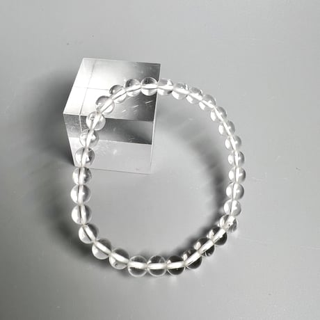 【ハイクオリティー】ガネッシュヒマール産天然ヒマラヤ水晶ブレスレット6mm内径16cm/High Quality Ganesh Himal Himalayan Quartz Bracelet