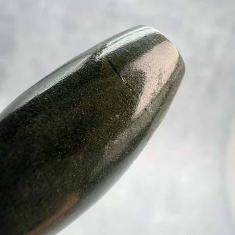 【ガネッシュヒマール産】クローライトイン天然ヒマラヤ水晶 樽型ビーズ⑩/Ganesh Himal Chlorite in Himalayan Quartz barrel beads