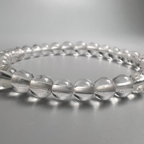 【カイラス産】"手磨き加工"天然ヒマラヤ水晶ブレスレット(5~7mm内径16cm)/Kailash Himalayan Quartz Bracelet