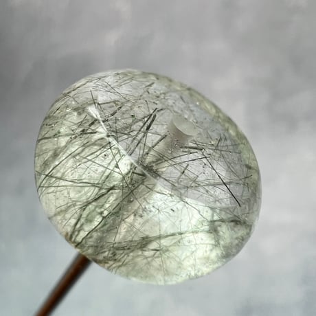 【ガネッシュヒマール産】アクチノライトイン天然ヒマラヤ水晶 タイヤ型ビーズ③/Ganesh Himal Actinolite in Himalayan Quartz Tire beads
