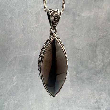 【ガウリシャンカール産】天然ヒマラヤスモーキークォーツ シルバー925ペンダントトップ/GauriShankar Smoky Quartz Silver925 Pendant Top