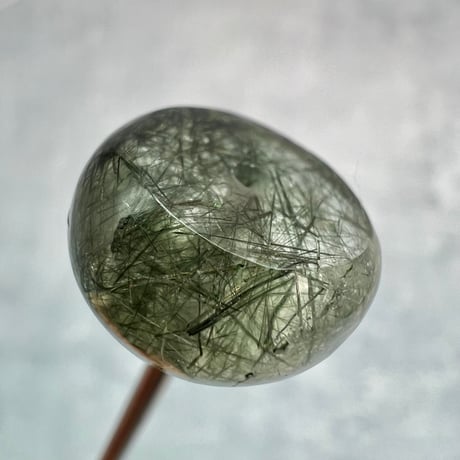 【ガネッシュヒマール産】アクチノライトイン天然ヒマラヤ水晶 タイヤ型ビーズ⑤/Ganesh Himal Actinolite in Himalayan Quartz Tire beads