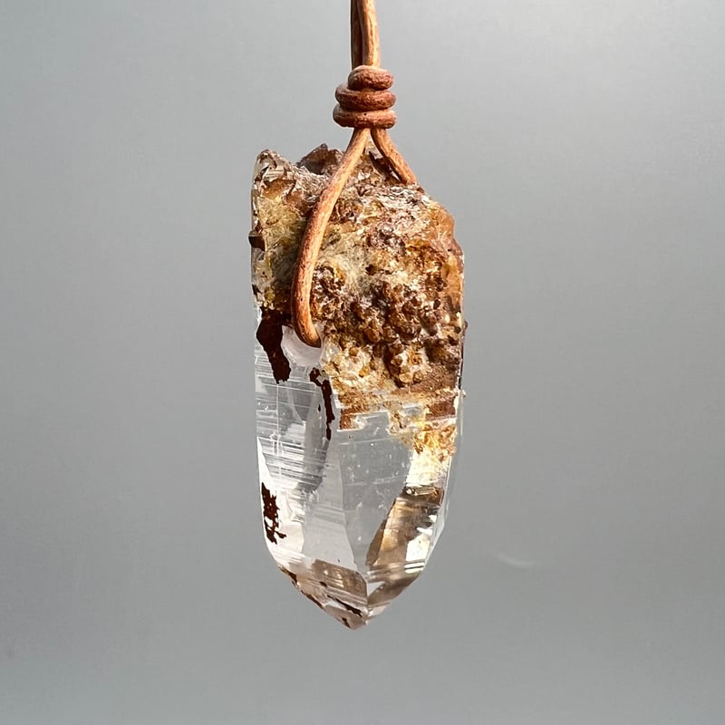 ガネッシュヒマール産】リモナイトイン天然ヒマラヤ水晶ペンダント⑥