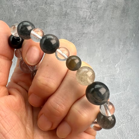 【デザインブレスレット】ガネッシュヒマール×カイラス天然ヒマラヤ水晶デザインブレスレット/Ganesh Himal×Kailash Himalayan Quartz Design Bracelet