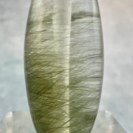 【ガネッシュヒマール産】アクチノライトイン天然ヒマラヤ水晶 樽型ビーズ⑤/Ganesh Himal Actinolite&Chlorite in Himalayan Quartz