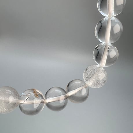【カイラス産】"手磨き"天然ヒマラヤ水晶デザインブレスレット/Kailash Himalayan Quartz Design Bracelet